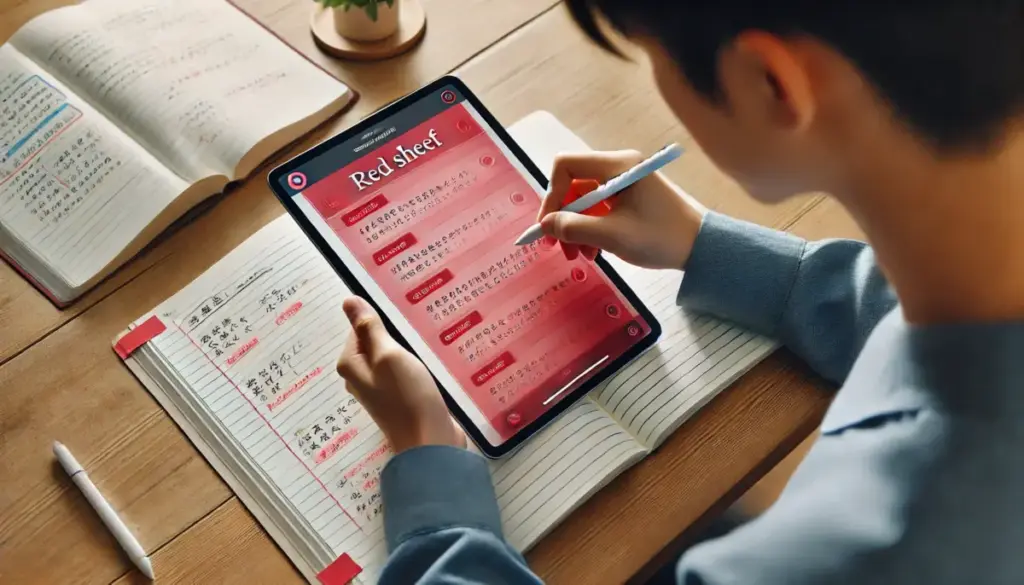 iPadで赤シートを動かす方法と使い分け