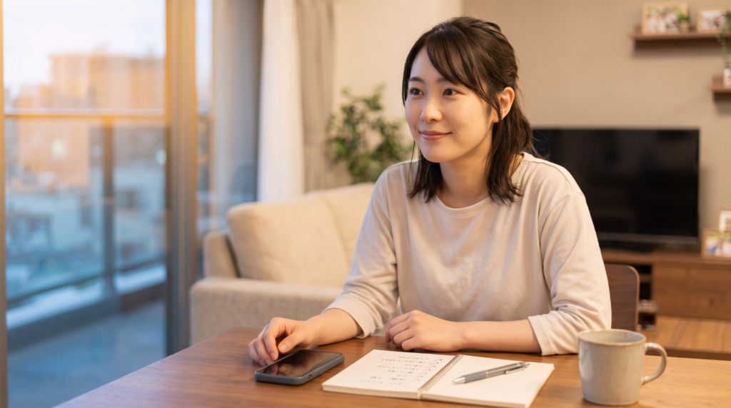 不審なU-NEXTの偽メールに対し、フィッシング詐欺を疑い注意する日本人女性