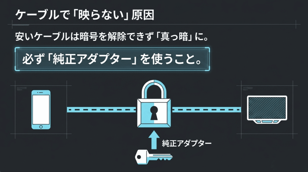 スマートフォンとカーナビのHDMI接続でHDCPによりU-NEXTが映らない仕組みとアダプタ対策