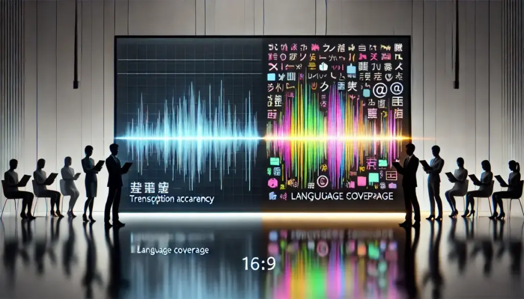 文字起こし精度と対応言語の比較