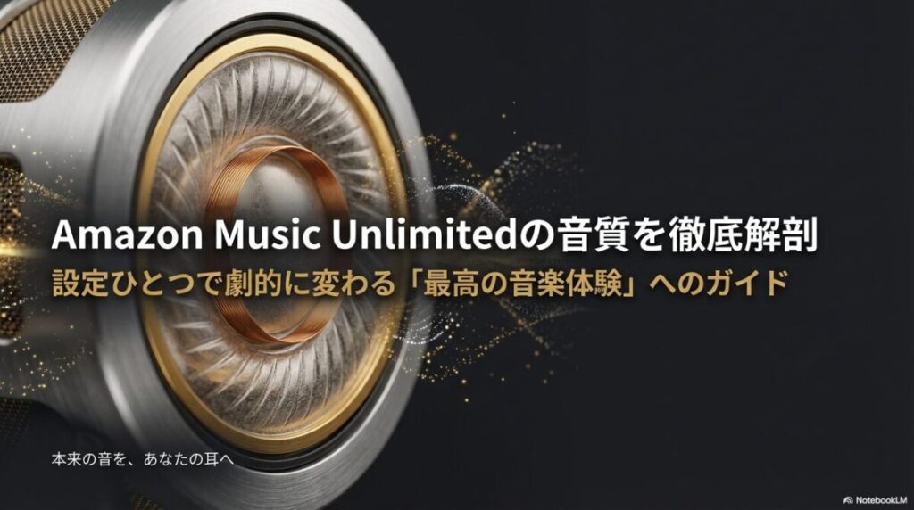Amazon Music Unlimitedの音質を劇的に改善するための設定ガイドの表紙