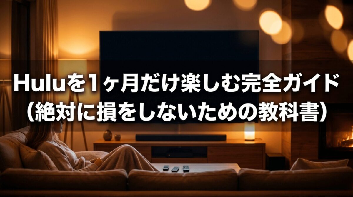 Huluを1ヶ月だけ利用したい人向けに、料金や解約タイミングを解説する記事の導入スライド