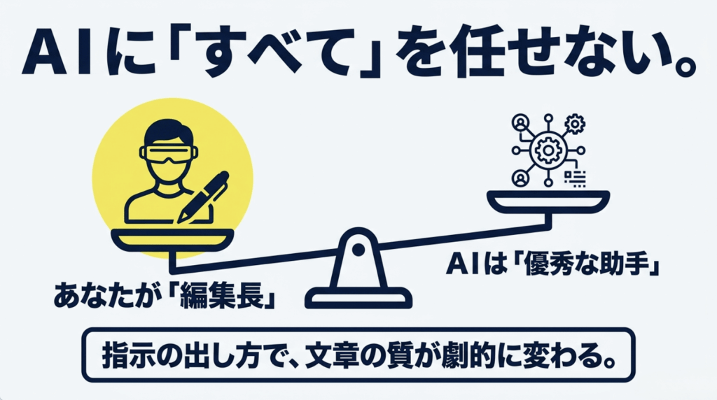作者が編集長となりAIを優秀な助手として活用する小説執筆の役割分担