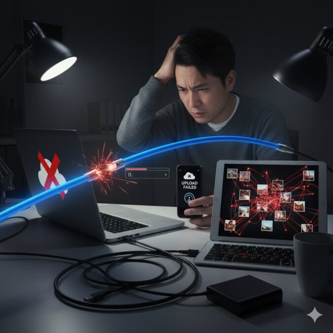 写真のアップロードと同期がうまくいかない