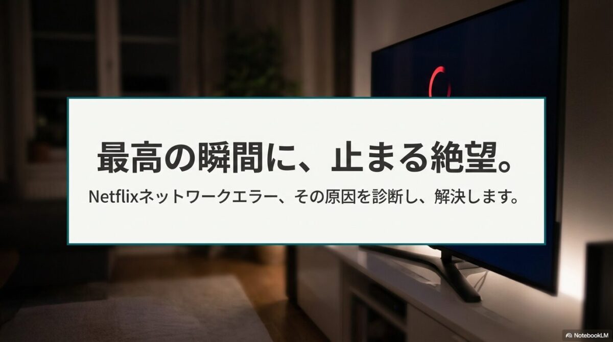 Netflixのネットワークエラーの原因診断と解決方法を解説する完全ガイドのタイトルスライド