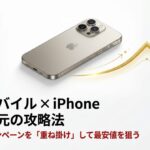 楽天モバイルとiPhoneを組み合わせて、複数のキャンペーンを重ね掛けして最安値を狙う攻略法2024-2025年版の表紙画像。