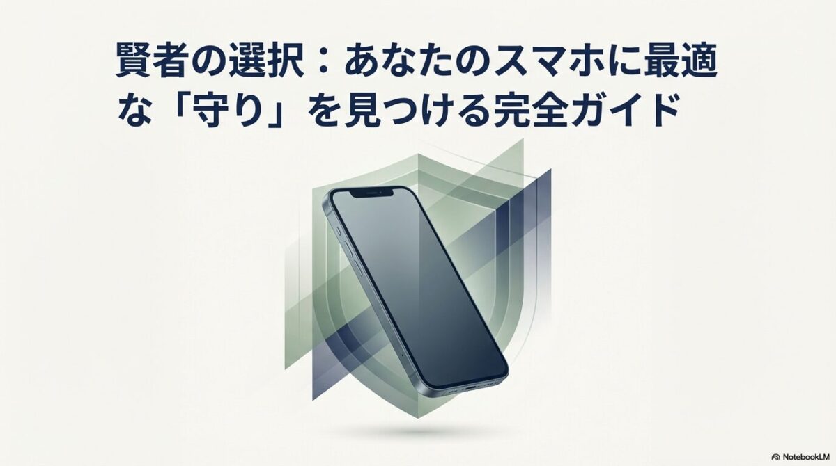 あなたのスマホに最適な守りを見つけるための完全ガイド「賢者の選択」の表紙画像。