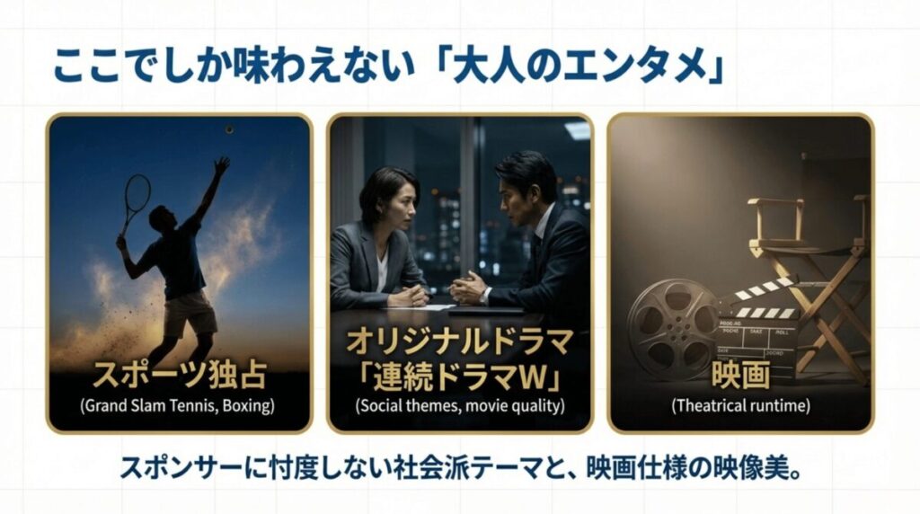 社会派テーマと映画仕様の映像美を誇るオリジナルドラマ「連続ドラマW」の紹介。