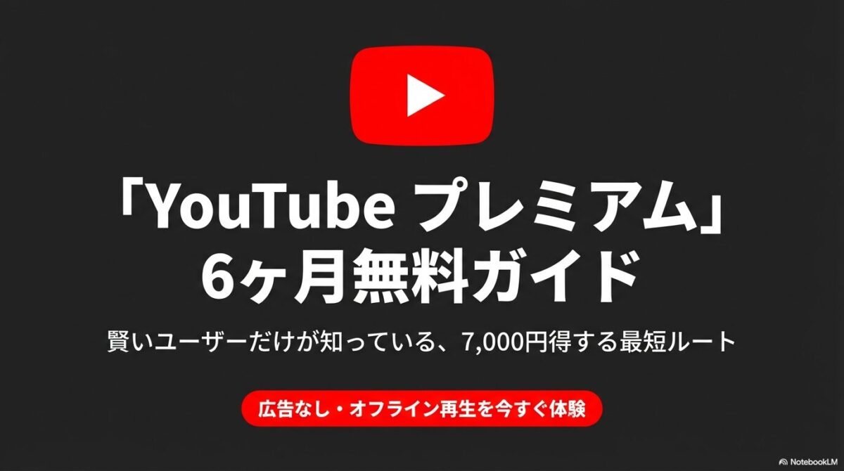 YouTube Premiumを6ヶ月無料で利用するための完全ガイド表紙画像