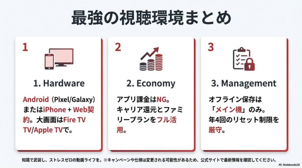 ハードウェア、経済性、管理の3点から見たYouTube Premium最強の視聴環境まとめ