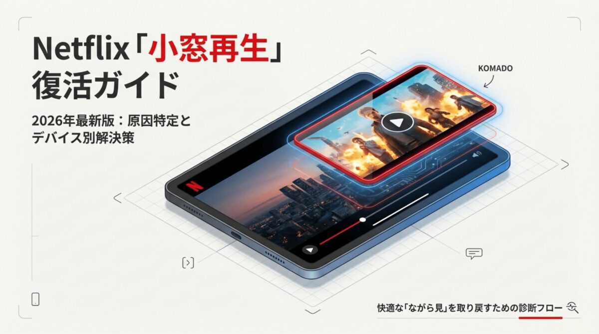 Netflixのピクチャインピクチャができない原因と解決策を解説するガイド表紙