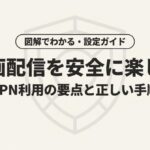 動画配信を安全に楽しむためのVPN利用ガイドの表紙スライド