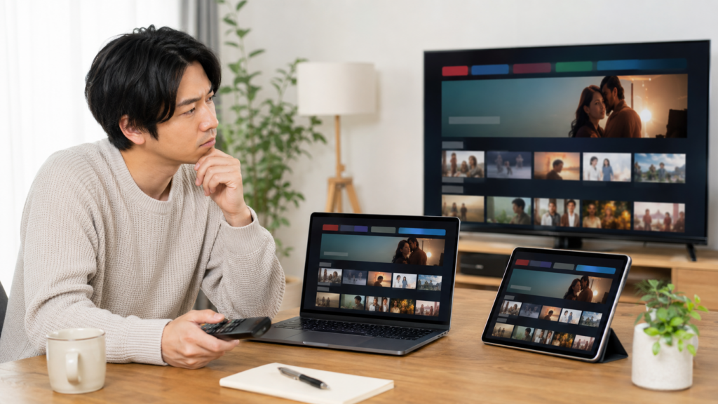 連続ドラマW「災」を見る動画配信サービスをテレビやパソコンで比較するイメージ