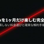 Netflixを1ヶ月だけ損せずに楽しむための料金プラン選びと解約手順の解説スライド表紙