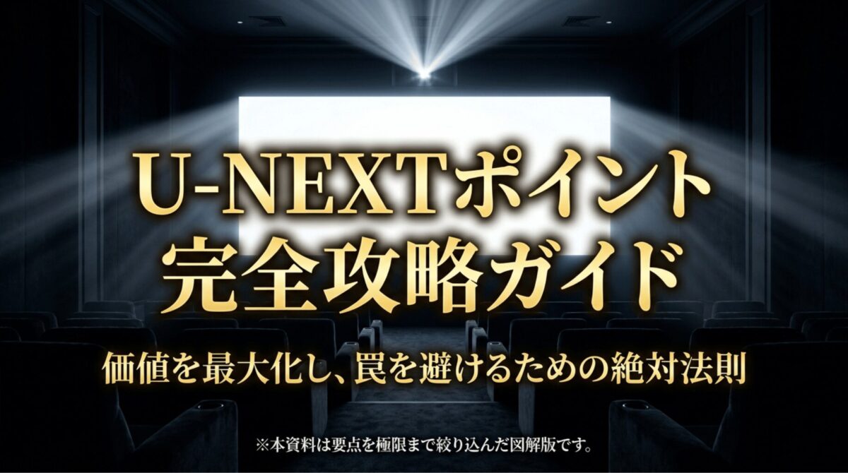 U-NEXTポイントの使い道や注意点をまとめた完全攻略ガイドの表紙スライド