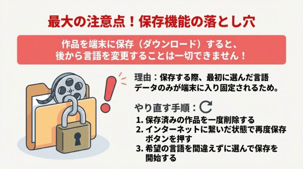 U-NEXTで作品をダウンロードすると後から言語変更ができない理由と、やり直すための3ステップ