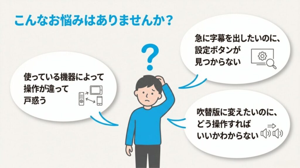デバイスごとの操作の違いや設定ボタンが見つからないといった、U-NEXT利用者が抱きやすい悩みのまとめ
