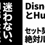 ディズニープラスとHuluを別々に契約した場合（年間24,812円）と、セットプラン（年間20,280円）を比較し、セットプランの方が年間約4,500円お得であることを示す比較図。