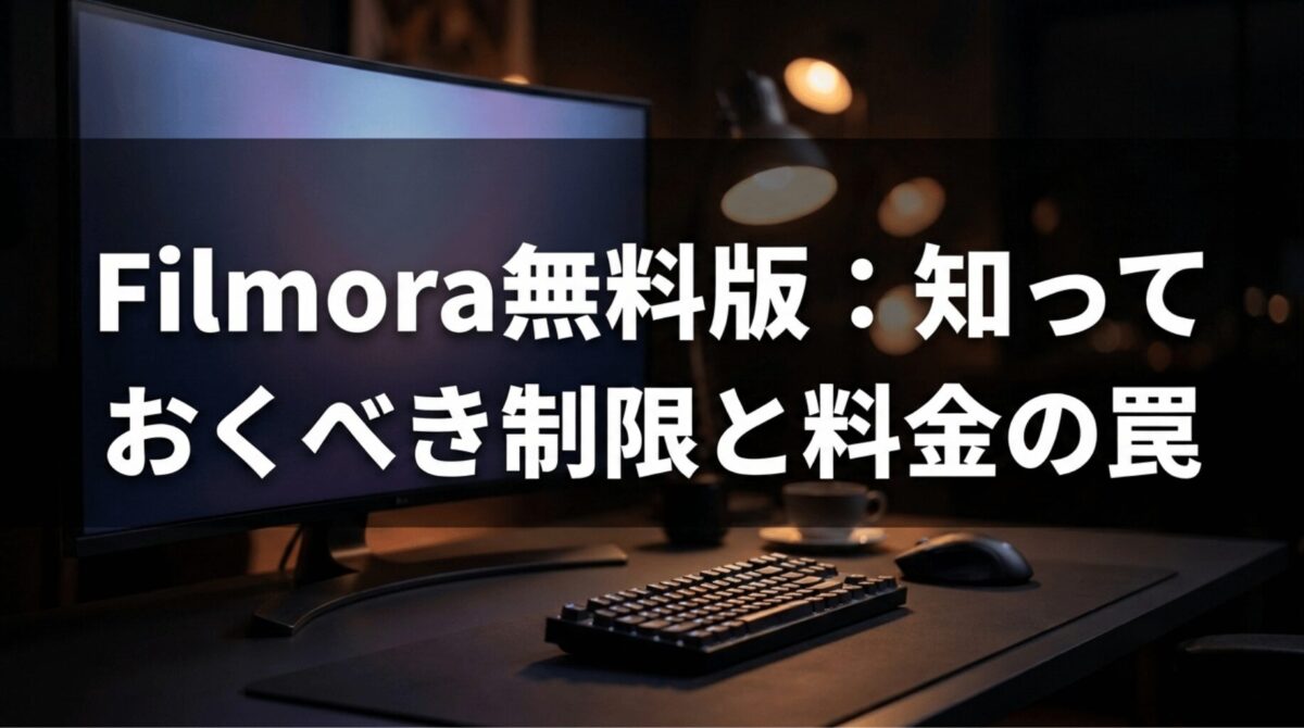 Filmora無料版の制限や料金トラブルを解説する記事の導入スライド