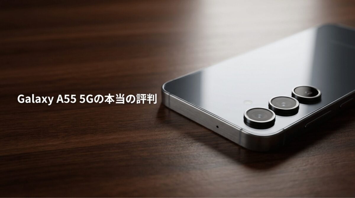 Galaxy A55 5G SC-53Eの本当の評判を紹介する記事アイキャッチ画像