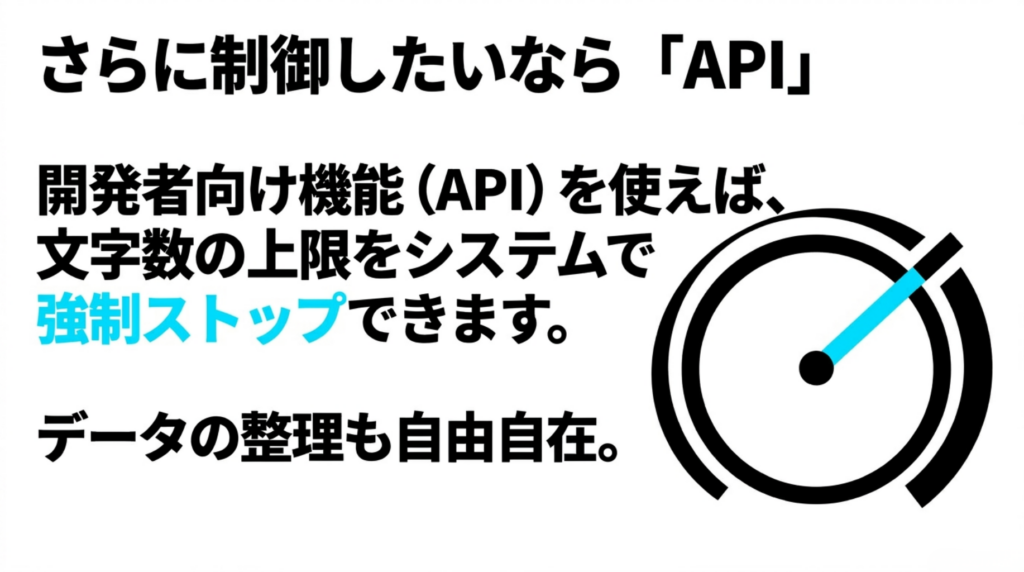Gemini APIを使うと出力文字数の上限をシステム側で制御できることを示した図