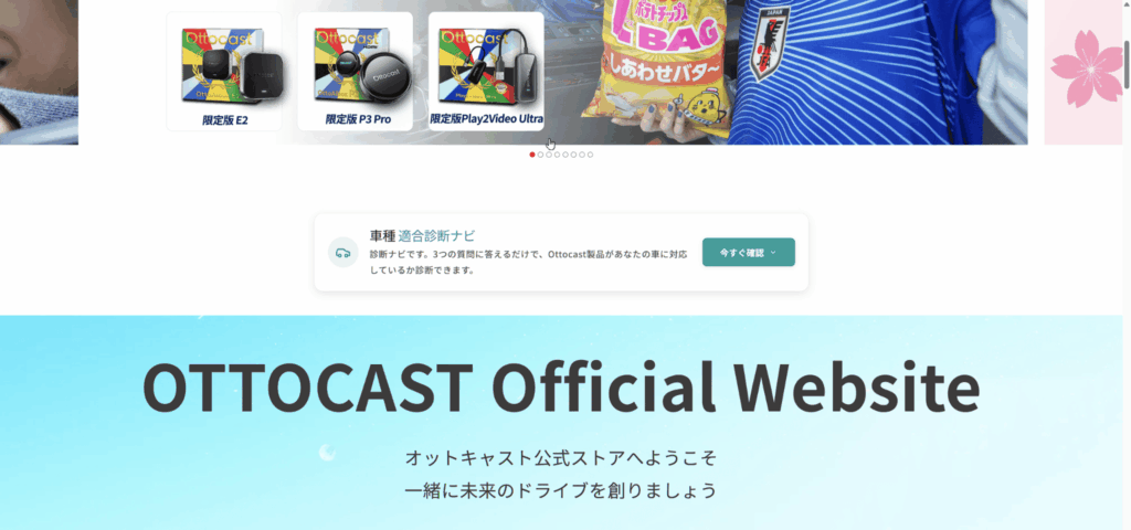 公式サイトで適合診断ナビのスライド