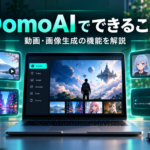 DomoAIでできる動画生成・画像生成・キャラクターアニメーションなどの機能を表現したアイキャッチ画像