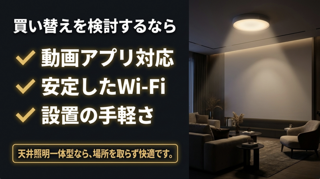 YouTube向けプロジェクターを選ぶ際の動画アプリ対応、Wi-Fi、設置のしやすさをまとめた画像