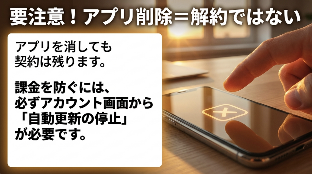 Surfsharkはアプリを削除するだけでは解約できず自動更新の停止が必要