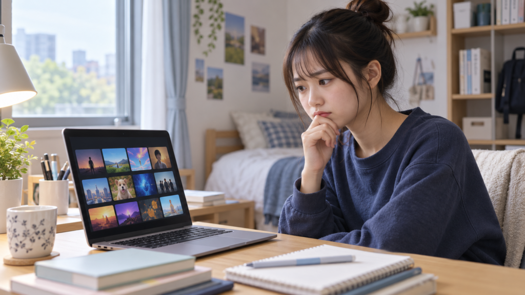 U-NEXTの学割や月額料金をパソコンで確認する学生