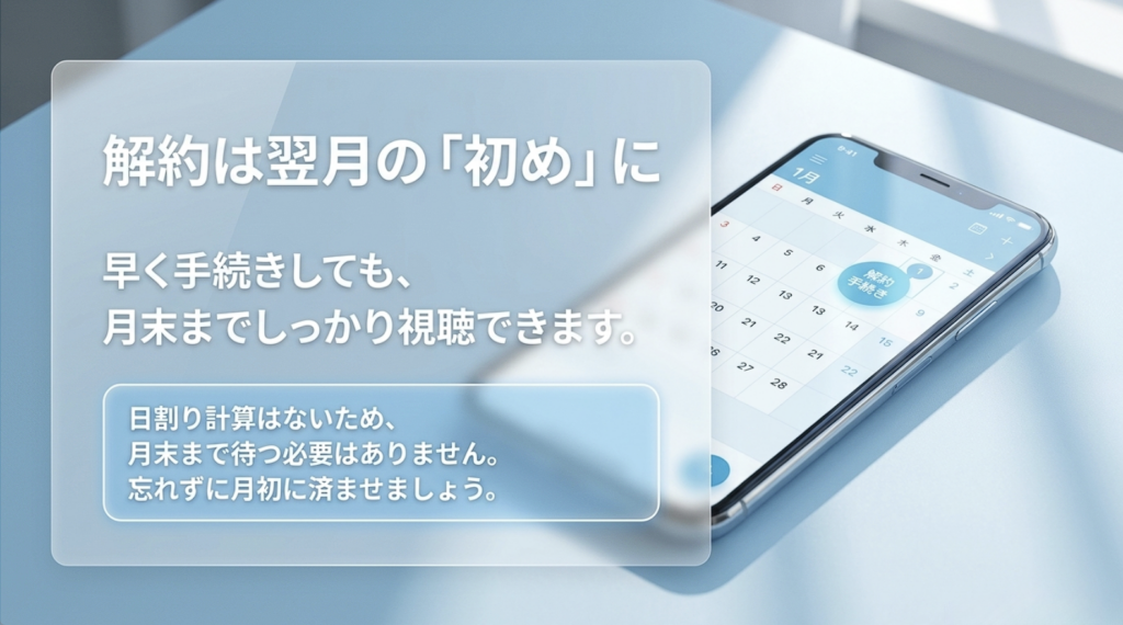 スカパーは加入翌月の早い時期に解約手続きをしても月末まで視聴できる
