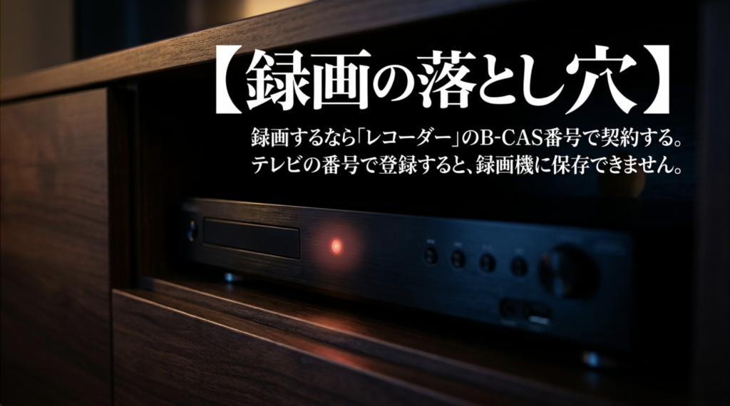 WOWOWやスカパーをレコーダーに録画するときのB-CAS・ACAS番号登録の注意点