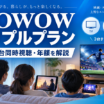 WOWOWトリプルプランの料金と年額、テレビ・タブレット・スマホの3台同時視聴を解説するイメージ画像
